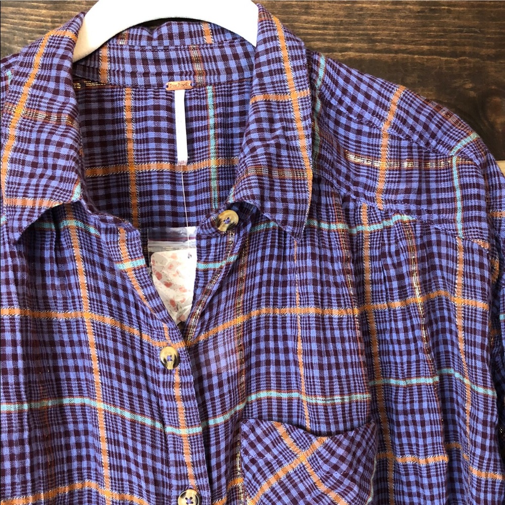 Free People Break My Stride Button Up Top - Picture 4 of 5